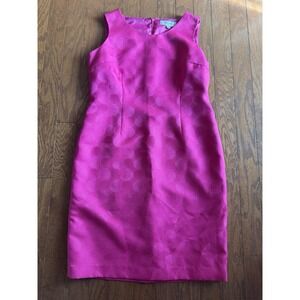 Jones Studio Fuchsia Textured Sheath Dress Sleeveless Cocktail Workwear Sz 14